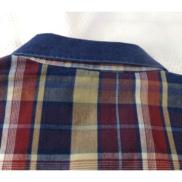 NWT Wrangler Gold Buckle Mens Western Plaid Button-Down Shirt Size 36 100% Cotto - Picture 10 of 10